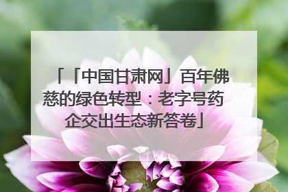 「中国甘肃网」百年佛慈的绿色转型：老字号药企交出生态新答卷