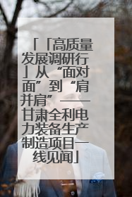 「高质量发展调研行」从“面对面”到“肩并肩”——甘肃全利电力装备生产制造项目一线见闻