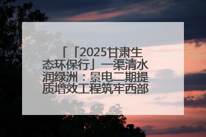 「2025甘肃生态环保行」一渠清水润绿洲：景电二期提质增效工程筑牢西部生态安全屏障