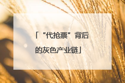 “代抢票”背后的灰色产业链