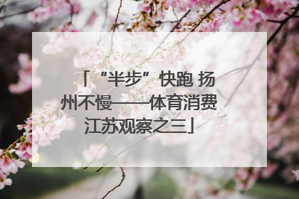 “半步”快跑 扬州不慢——体育消费江苏观察之三