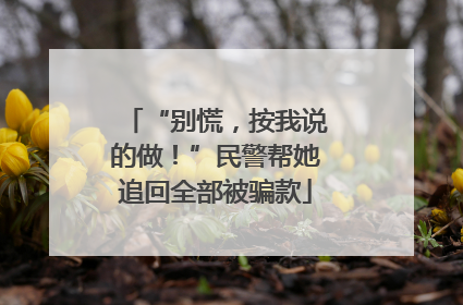 “别慌，按我说的做！”民警帮她追回全部被骗款