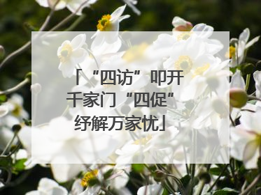 “四访”叩开千家门“四促”纾解万家忧