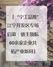 “宁工品推”江宁开发区专场启幕：链主领航60余家企业共拓产业新局
