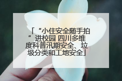 “小住安全随手拍”进校园 四川多维度科普汛期安全、垃圾分类和工地安全