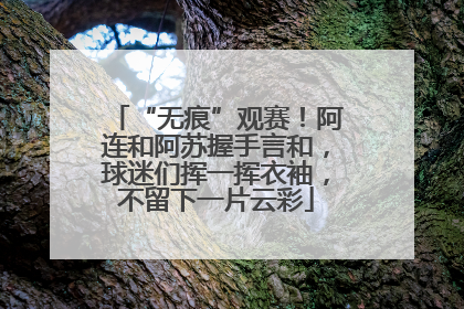“无痕”观赛！阿连和阿苏握手言和，球迷们挥一挥衣袖，不留下一片云彩