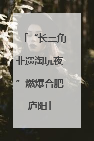 “长三角非遗淘玩夜”燃爆合肥庐阳