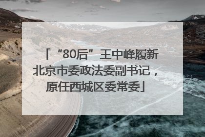 “80后”王中峰履新北京市委政法委副书记，原任西城区委常委