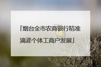 烟台全市农商银行精准滴灌个体工商户发展