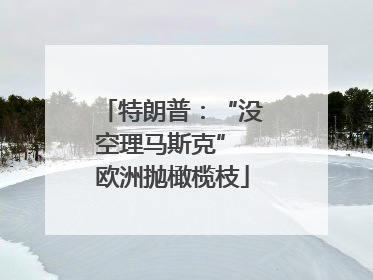 特朗普：“没空理马斯克” 欧洲抛橄榄枝