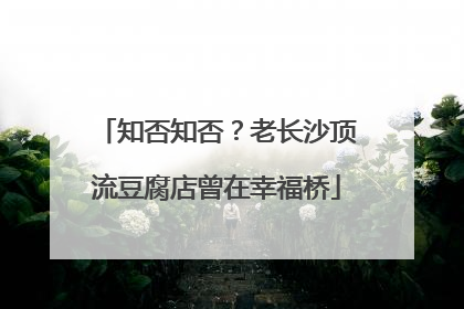 知否知否？老长沙顶流豆腐店曾在幸福桥