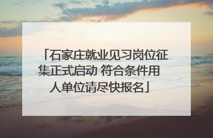 石家庄就业见习岗位征集正式启动 符合条件用人单位请尽快报名