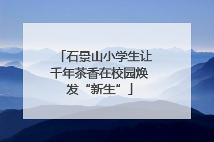 石景山小学生让千年茶香在校园焕发“新生”