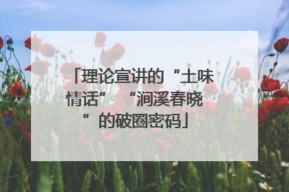 理论宣讲的“土味情话” “涧溪春晓”的破圈密码