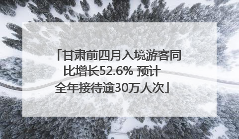 甘肃前四月入境游客同比增长52.6% 预计全年接待逾30万人次