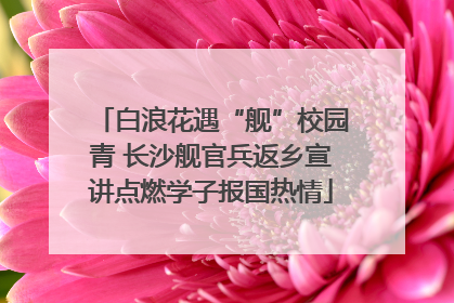 白浪花遇“舰”校园青 长沙舰官兵返乡宣讲点燃学子报国热情