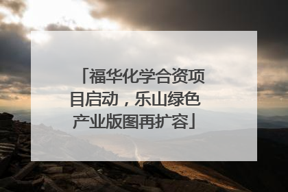 福华化学合资项目启动，乐山绿色产业版图再扩容