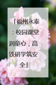 福州永泰：校园课堂润童心，高铁研学筑安全