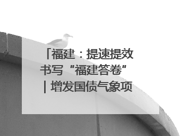 福建：提速提效书写“福建答卷”｜增发国债气象项目落地见效