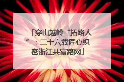 穿山越岭“拓路人”：二十六载匠心织密浙江共富路网