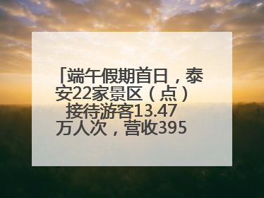 端午假期首日，泰安22家景区（点）接待游客13.47万人次，营收395.19万元