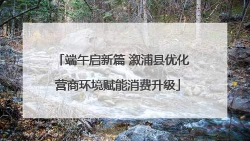 端午启新篇 溆浦县优化营商环境赋能消费升级