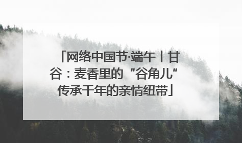 网络中国节·端午丨甘谷：麦香里的“谷角儿” 传承千年的亲情纽带