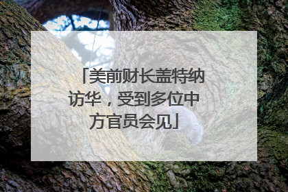 美前财长盖特纳访华，受到多位中方官员会见