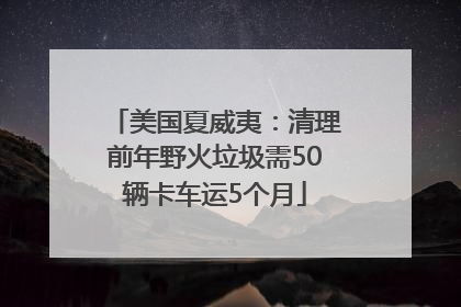 美国夏威夷：清理前年野火垃圾需50辆卡车运5个月