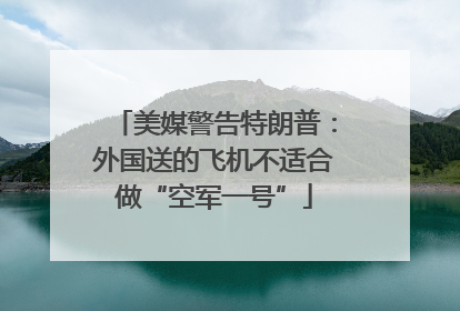 美媒警告特朗普：外国送的飞机不适合做“空军一号”