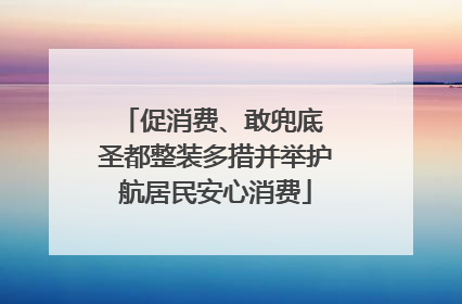 促消费、敢兜底 圣都整装多措并举护航居民安心消费