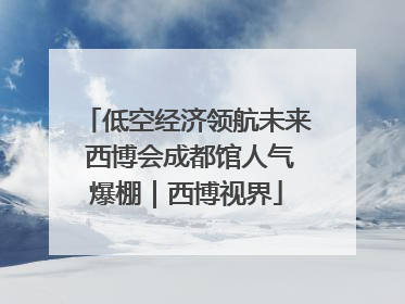 低空经济领航未来 西博会成都馆人气爆棚｜西博视界