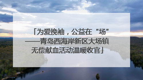 为爱挽袖，公益在“场”——青岛西海岸新区大场镇无偿献血活动温暖收官