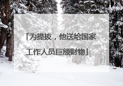 为提拔，他送给国家工作人员巨额财物