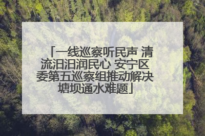 一线巡察听民声 清流汨汨润民心 安宁区委第五巡察组推动解决塘坝通水难题