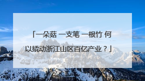 一朵菇 一支笔 一根竹 何以撬动浙江山区百亿产业？