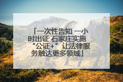 一次性告知 一小时出证 石家庄实施“公证+”让法律服务触达更多领域