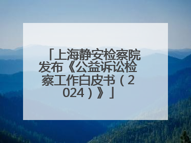 上海静安检察院发布《公益诉讼检察工作白皮书（2024）》