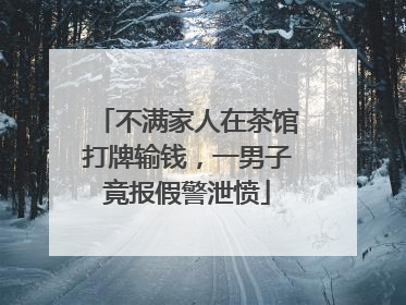 不满家人在茶馆打牌输钱，一男子竟报假警泄愤