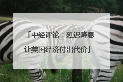 中经评论：延迟降息让美国经济付出代价