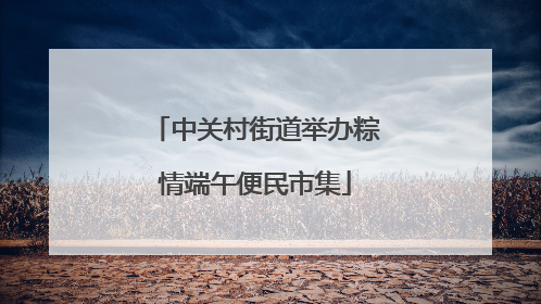 中关村街道举办粽情端午便民市集