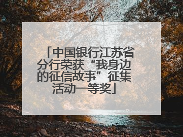 中国银行江苏省分行荣获“我身边的征信故事”征集活动一等奖