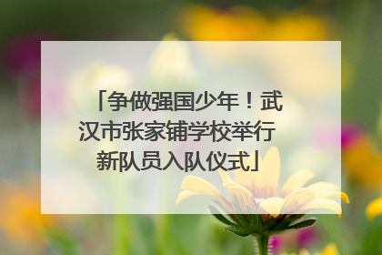争做强国少年！武汉市张家铺学校举行新队员入队仪式