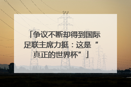 争议不断却得到国际足联主席力挺：这是“真正的世界杯”