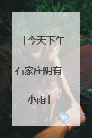 今天下午石家庄阴有小雨