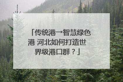 传统港→智慧绿色港 河北如何打造世界级港口群？