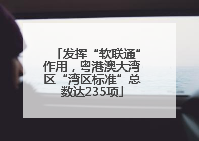 发挥“软联通”作用，粤港澳大湾区“湾区标准”总数达235项