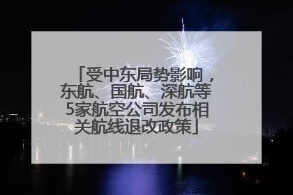 受中东局势影响，东航、国航、深航等5家航空公司发布相关航线退改政策