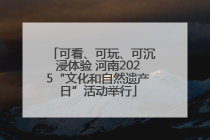 可看、可玩、可沉浸体验 河南2025“文化和自然遗产日”活动举行