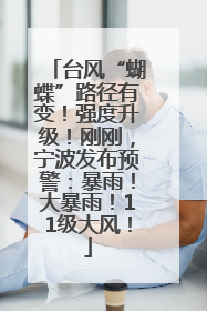 台风“蝴蝶”路径有变！强度升级！刚刚，宁波发布预警：暴雨！大暴雨！11级大风！